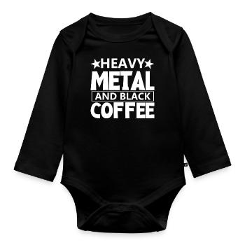 Café et Heavy Metal Rock Heavy Metal Metalhead - Body Bébé bio manches longues - noir - Devant
