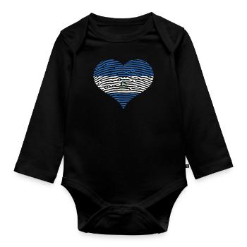 Nicaragua Heart Flag Flag Voyage Amérique du Sud - Body Bébé bio manches longues - noir - Devant