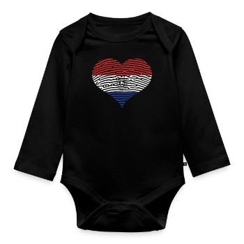 Paraguay Heart Flag Flag Latin America Travel - Organic Longsleeve Baby Bodysuit - black - Front