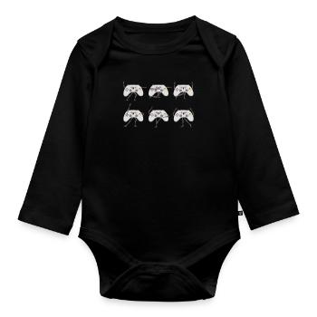 Contrôleur de yoga Namaste Méditation Entraînement Yogi - Body Bébé bio manches longues - noir - Devant