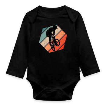 Bike bmx cycling men bmx bike bmx boys - Organic Longsleeve Baby Bodysuit - black - Front