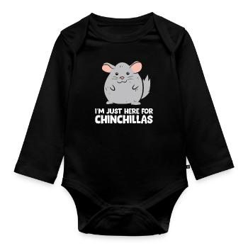 Chinchilla - I'm just here for chinchillas - Body Bébé bio manches longues - noir - Devant