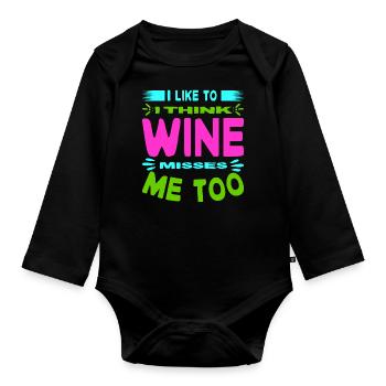 Mère Enceinte Bébé Nourrisson T-shirt Maman - Body Bébé bio manches longues - noir - Devant