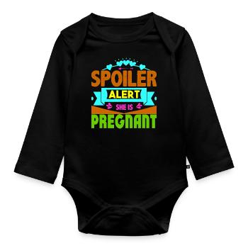Mère Enceinte Bébé Nourrisson T-shirt Maman - Body Bébé bio manches longues - noir - Devant