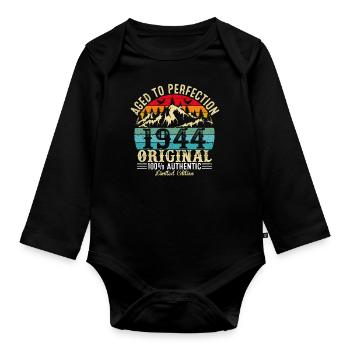 Aged to perfection 1944 Original - Organic Longsleeve Baby Bodysuit - black - Front