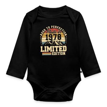 Aged to perfection Made in 1978 - Organic Longsleeve Baby Bodysuit - black - Front