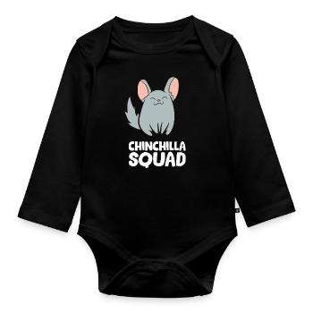 Chinchilla - Chinchilla Squad - Organic Longsleeve Baby Bodysuit - black - Front