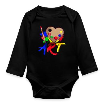 I Love Art Art Colorful Colors Painters Artists - Organic Longsleeve Baby Bodysuit - black - Front