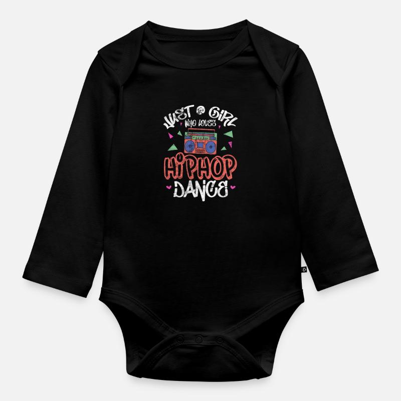 Hip Hop - Baby Bio-Langarm-Body - Schwarz