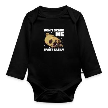Carlin Chien Chien Ami Pet Pug Pug Pug Cadeau - Body Bébé bio manches longues - noir - Devant