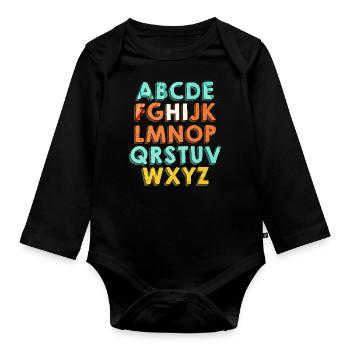 ABC Hello Kindergarten Back to School - Body Bébé bio manches longues - noir - Devant