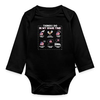 Utah - Baby Bio-Langarm-Body - Schwarz - Vorne