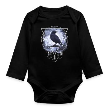 Raven Crow Gothique - Body Bébé bio manches longues - noir - Devant