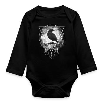 Occultisme gothique Raven Crow - Body Bébé bio manches longues - noir - Devant