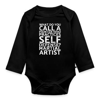 Wie Nennt Man Einen Maler, Der Sich Selbst Übt? - Baby Bio-Langarm-Body - Schwarz - Vorne