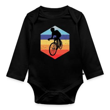 Hommes Vélo de route Vélo de route Vélo de route Femmes Vélo de route - Body Bébé bio manches longues - noir - Devant