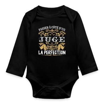 Le Meilleur Juge | Juge à la perfection - Body Bébé bio manches longues - noir - Devant