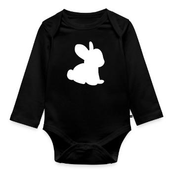 Symbole de lapin Animal Bébé Mignon - Body Bébé bio manches longues - noir - Devant
