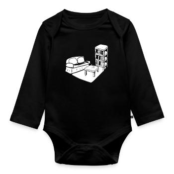 Wohnen Symbol Tisch Sofa Wohnzimmer regal - Baby Bio-Langarm-Body - Schwarz - Vorne