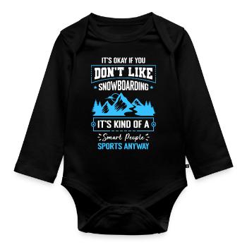 Snowboarder Urlaub Boarder Freestyle - Baby Bio-Langarm-Body - Schwarz - Vorne