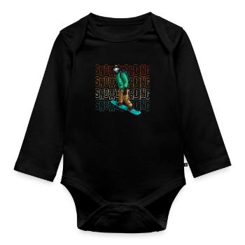 Snowboarding Ski - Baby Bio-Langarm-Body - Schwarz - Vorne