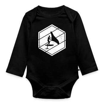 wingsurfen wingsurf hydrofoil Herren wingfoil - Baby Bio-Langarm-Body - Schwarz - Vorne