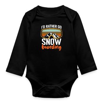 Snowboard Hobby Snow - Baby Bio-Langarm-Body - Schwarz - Vorne