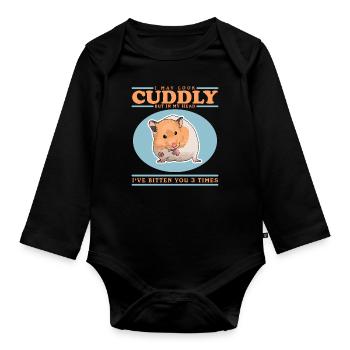Hamster Nain Hamster Golden Hamster Cadeau - Body Bébé bio manches longues - noir - Devant