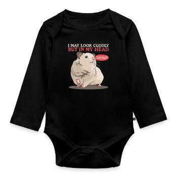 Hamster Golden Hamster Hamster Nain Cadeau - Body Bébé bio manches longues - noir - Devant