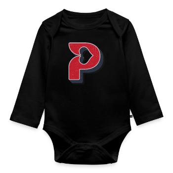 P Letter Poker - Organic Longsleeve Baby Bodysuit - black - Front