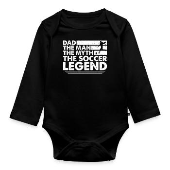 Vater Fußball Papa Fußballspieler - Baby Bio-Langarm-Body - Schwarz - Vorne