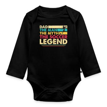 Vater Fußball Papa Fußballspieler - Baby Bio-Langarm-Body - Schwarz - Vorne