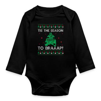 Quad moche Noël Dire Citation C’est la saison à - Body Bébé bio manches longues - noir - Devant