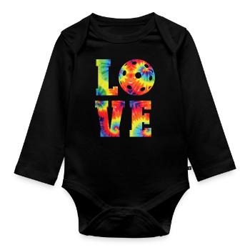 Pickleball Tie Dye 80s90s Love - Body Bébé bio manches longues - noir - Devant