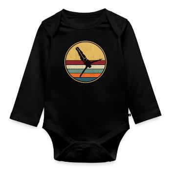 Diving Divers - Organic Longsleeve Baby Bodysuit - black - Front