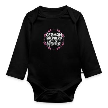 Berger allemand Mère Chien Chiens Cadeau - Body Bébé bio manches longues - noir - Devant