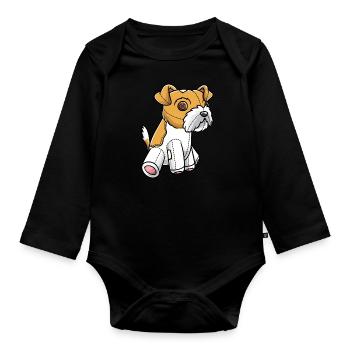 Kromfohrländer Dog Cuddly Toy - Body Bébé bio manches longues - noir - Devant