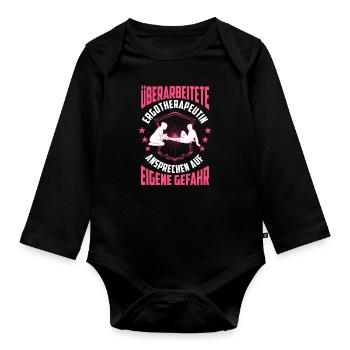 Überarbeitete Ergotherapeutin Ergotherapie - Baby Bio-Langarm-Body - Schwarz - Vorne