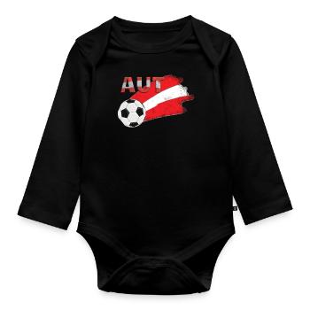 Drapeau Autriche - Body Bébé bio manches longues - noir - Devant