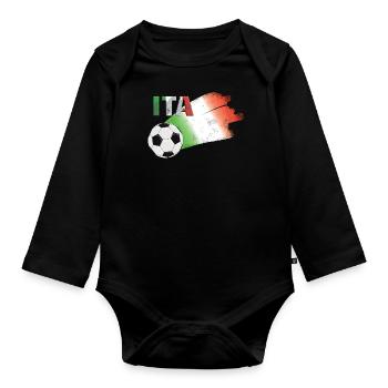 Flag Italy - Organic Longsleeve Baby Bodysuit - black - Front