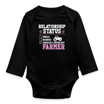 Farming Farmer Girl Girlfriend - Baby Bio-Langarm-Body - Schwarz - Vorne