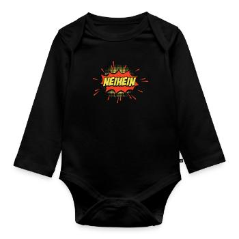 Schwarzer Humor Ironie - Baby Bio-Langarm-Body - Schwarz - Vorne