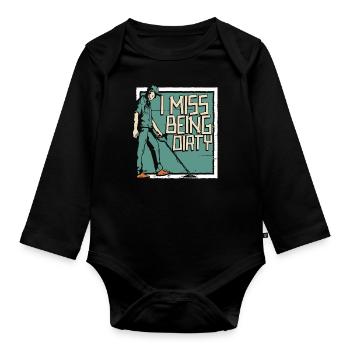 Prospectors Digging Treasure - Organic Longsleeve Baby Bodysuit - black - Front