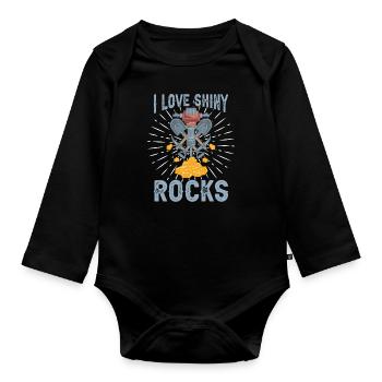 Prospectors Digging Treasure - Organic Longsleeve Baby Bodysuit - black - Front