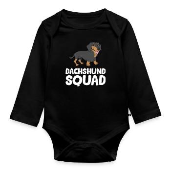 Teckel - Dachshund Squad - Body Bébé bio manches longues - noir - Devant