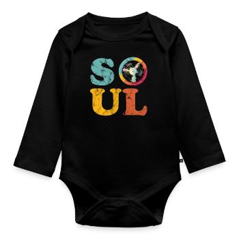 Soul Retro - Baby Bio-Langarm-Body - Schwarz - Vorne