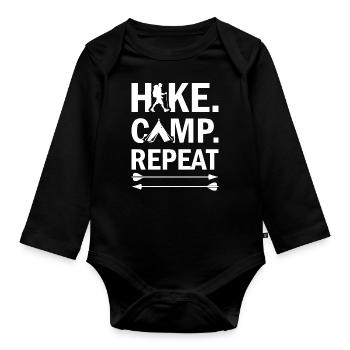 Randonnée Camping Dictons en plein air Camper Wanderer - Body Bébé bio manches longues - noir - Devant