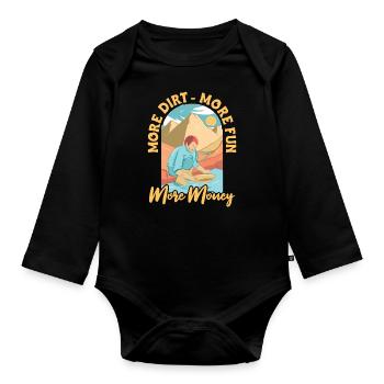 Prospectors Digging Treasure - Organic Longsleeve Baby Bodysuit - black - Front
