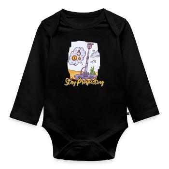 Prospectors Digging Treasure - Organic Longsleeve Baby Bodysuit - black - Front