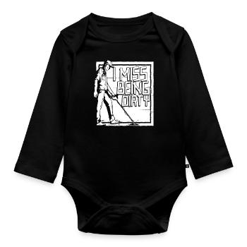 Prospectors Digging Treasure - Organic Longsleeve Baby Bodysuit - black - Front
